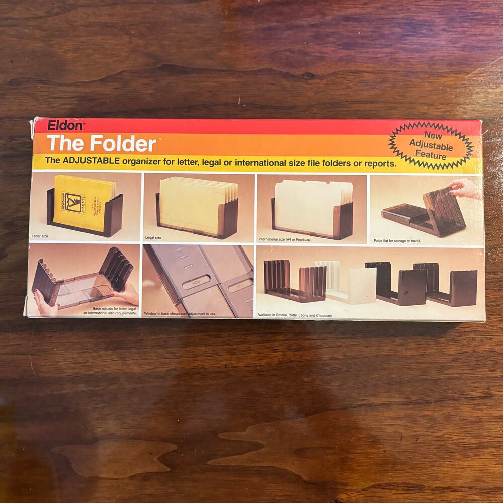 Vintage Eldon The Folder Adjustable File Organizer Ebony Desk Storage USA Made